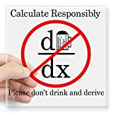 CafePress Dont Drink and Derive Bee Square Sticker 3 X 3 Square Bumper Sticker Car Decal, 3"x3" (Small) or 5"x5" (Large)