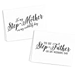 Wedding Card to my Stepmother & Stepfather on my wedding day, Step-Parents of the Bride, Groom Cards, Wedding Thank You Cards, 1 or 2 Greetings Cards with envelopes - Your Choice