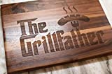 Gifts For Dad - Gift For Men - USA Made Wood Cutting Board - The Grillfather Cutting Board, perfect gift for Dad, Stepfather gift, and grandfather gift. Handmade USA Cutting Board