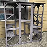 Catio Outdoor Cat Enclosure Large Walk in Cat Kennel Kitten Cage with Platforms and Small Houses