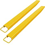 BestEquip, 84inch Length Fork, 5.8inch Width, Heavy Duty Steel Pallet Extensions, 1 Pair Lift Truck Forklift Loaders, Yellow
