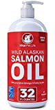 Salmon Oil for Dogs & Cats, Fish Oil Omega 3 EPA DHA Liquid Food Supplement for Pets, Wild Alaskan 100% All Natural, Supports Healthy Skin Coat & Joints, Natural Allergy & Inflammation Defense, 32 oz