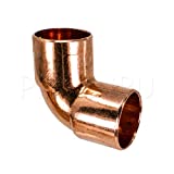 PROCURU Copper 2-Inch 90-Degree Elbow CxC, Short-Turn Copper Fitting for Plumbing, Professional Grade Lead-Free-Certified (2", 1-Pack)