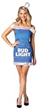 Bud Light Beer Can Dress Costume for Women 21+, Women's Size L-XL Blue