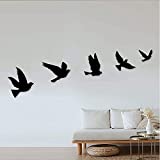 GoneNow 5pcs Black Wooden Birds Wall Decor, Birds Wood Wall Art, Black Animal Wall Decor Bathroom Decor, Bedroom Decor and Kitchen Wall Decor, Wall Decorations for Living Room