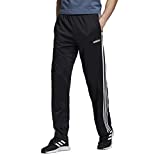 adidas Men's Tall Size Essentials 3-Stripes Tricot Pants, Black/White, Medium