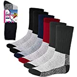 Mens Thermal Socks Heavy Extreme Cold Weather Boot Socks 6-pack By DEBRA WEITZNER, Assorted B, Size 10-13