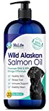 100% Pure Wild Alaskan Salmon Oil for Dogs, Omega 3 Dog Fish Oil Liquid, Skin and Coat Supplement for Shedding, Dry Itchy Skin and Allergies, All Natural EPA + DHA Fatty Acids, 32 oz Pump Bottle