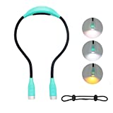 Book Reading Light, Neck Light Anywhere Hands Free, Flexible, Lightweight Comfortable Wear, Rechargeable,3 Modes Reading Lights for Books in Bed with Amber Light. Gifts for Knitters & Crafts(Green)