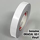 ORACAL 651 Gloss White Adhesive Vinyl Pinstripe Detailing Tape (1" x 30ft)