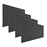 PROSLAT Garage Storage PVC Slatwall Panels - 4 Packs of 8 ft. x 4 ft. Sections (128 sq.ft) (Charcoal)