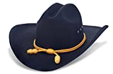Western Cowboy Hat - Cattleman's with Cavalry Band - Black (Small/Medium)