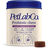 PetLab Co. Probiotics for Dogs, Support Gut Health, Digestive Health & Seasonal Allergies - Pork Flavor - 30 Soft Chews - Packaging May Vary