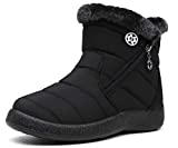 Womens Warm Fur Lined Winter Snow Boots Waterproof Ankle Boots Outdoor Booties Comfortable Shoes for Women,Black,8 M US=Label Size 40