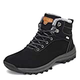 Mens Womens Winter Warm Snow Boots Slip On Waterproof Outdoor Casual Walking Hiking Shoes Black 7 Women/6 Men