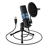 USB Microphone, TONOR Computer Condenser PC Gaming Mic with Tripod Stand & Pop Filter for Streaming, Podcasting, Vocal Recording, Compatible with Laptop Desktop Windows Computer, TC-777