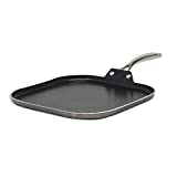 Cooking Light Inspire Non-Stick Square Griddle Pan, Dishwasher Oven Safe, Stainless Steel Handles, 11 Inch, Gunmetal Gray