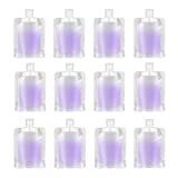 IETONE 10 Pieces 30 ml Transparent Clamshell Packaging Bag Plastic Stand Up Spout Pouch Portable Travel Fluid Makeup Packing Bag for Lotion/Shampoo/Face Cream/Hand Soap/Mask Mud