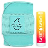 Sweet Sweat 'Pro-Series' Waist Trimmer (Paige Hathaway Edition) with Adjustable Velcro Straps | Includes Sweet Sweat Tropical 'Workout Enhancer' Stick - 6.4oz (Blue, X-Large/XX-Large)