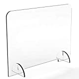 Plastic Sneeze Guard for Counter and Desk – Quality American 1/4 inch Thick Acrylic– with Small Opening - 1.5" Tall Opening (32” Wide x 24” Tall 1/4” Thick)