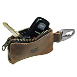 Hide & Drink, Rustic Leather Car Key Holder, Headphone & Charging Cables, Memory Cards, Flash Drives, Lighters, Cash Zipper Case with Clasp, Handmade Includes 101 Year Warranty :: Bourbon Brown