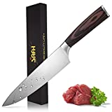 SAFH 8 Inch Chef Knife, Professional Kitchen Knife of 1.4116 German High Carbon Stainless Steel, Meat Knife with Ergonomic Handle, Ultra Sharp Cooking Knife for Kitchen & Restaurant