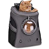 LOLLIMEOW Large Pet Carrier Backpack, Bubble Backpack Carrier for Fat Cats and Puppies,Airline-Approved(Grey)