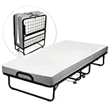 Milliard Deluxe Diplomat Folding Bed  Twin Size - with Luxurious Memory Foam Mattress and a Super Strong Sturdy Frame  75 x 38