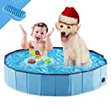 Western Home Foldable Dog Pools ，Plastic Kiddie Pool & Collapsible Dog Swimming Pools for Large Dogs, Portable Bathtub Pet Swimming Pool