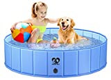 Casfuy Foldable Dog Pool - [2021 Upgraded Version] Portable Dog Swimming Pool & Collapsible Swimming Pool for Small Large Dogs and Duck for Outside 48"x12"