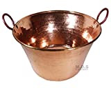 Cazo De Cobre Para Carnitas Large 18" Heavy Duty Gauge Copper Cazo Hand Mammeded Made in Mexico 100% Copper Wok