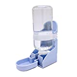 RUBYHOME Rabbit Water Bottle No Drip 17 oz Hanging Water Fountain Automatic Dispenser Water Feeder for Bunny Chinchilla Guinea Pig Hedgehog Ferret (Blue)