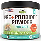 Probiotics for Cats, Prebiotic, Catnip - 120 Grams 5 Billion CFUs 20 Strains, USA - Natural Cat Probiotic Powder Supplements for Digestive Health, Immune Support Diarrhea Allergy Relief UTI Vomiting