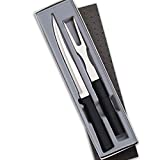 Rada Cutlery Carving Knife Set – Stainless Steel 2-Piece Carving Set With Stainless Steel Black Resin Handles