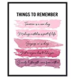 Positive Inspirational Quotes Wall Decor - Uplifting Encouragement Gifts for Women, Girls, Teens, Daughter, BFF, Best Friend - Pink Motivational Wall Art Poster for Home Office, Bedroom, Bathroom