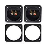YTYKINOY 2 Pcs 3.1 Double Binding Round Gold Plate Push Spring Loaded Jacks Speaker Box Terminal Cup