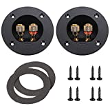 YTYKINOY 2 Pcs 3" Round 2-Way Speaker Box Terminal Binding Post Screw Cup Connector Subwoofer Plug
