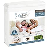 SafeRest Mattress Protector – Queen, Premium, Cotton, Waterproof Mattress Cover Protectors – White