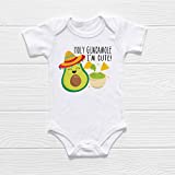 Holy Guacamole I'm Cute, Funny Avocado Bodysuit or T-Shirt, Fiesta Baby Outfit, Mexican Baby Clothes, Funny Baby Shower Gifts for Boy Girl (6-9M Short Sleeve Bodysuit)