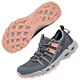 MAINCH Women's Hiking Water Shoes Quick Dry Outdoor Sport Sneakers (Pink, Size 9)