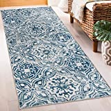 ReaLife Machine Washable Rug - Stain Resistant, Non-Shed - Eco-Friendly, Non-Slip, Family & Pet Friendly - Made from Premium Recycled Fibers - Mosaic Tile - Blue, 2'6" x 6'