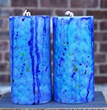 Blue Pillar Candles Set of 2 Scented Unscented - 6x3 inch 100 Hour - 20 oz each - Custom order available with any scent color - Made in the USA