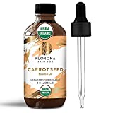 Florona Carrot Seed Oil USDA Organic - 4 fl oz, for Hair, Face & Skin Care, Massage