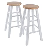 Winsome Element 2pc Set 24" Counter Stool, Natural/White Finish