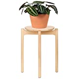 ALBEN Wooden Plant Stool - Durable Wooden Stool for Plants and Home Decor - 16.5 inches Tall, 10.5 inch Surface (Natural Wood Finish)