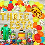 Mexican Fiesta 3rd Birthday Decorations Three Esta Balloon Garland Kit for Taco 3rd Birthday Cinco De Mayo Cactus Theme Party Supplies for Kids