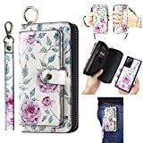 AIFENGCASE Compatible with Samsung Galaxy Note 20 Ultra Phone Wallet Case for Women Men,Wristlets Clutch Zipper Leather Pouch Wallet Case Card Holder Magnetic Detachable Back Cover,WF