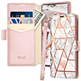 Fingic Samsung Note 20 Case, Note 20 Wallet Case, Rose Gold Marble PU Leather Wallet Case 2 ID Credit Cards Slots Holder Side Pocket Kickstand Feature Flip Case Cover for Galaxy Note 20 6.7 inch 2020