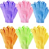 Exfoliating Gloves, Anezus 12 Pairs Exfoliating Shower Bath Scrub Gloves Exfoliator Glove for Body, Shower, Bath, Scrub and Spa Massage Dead Skin Cell Remover (6 Colors)