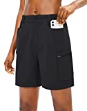Viodia Women's Hiking Cargo Shorts Quick Dry Lightweight Summer Shorts for Women UPF50 Golf Travel Shorts with Pockets Black